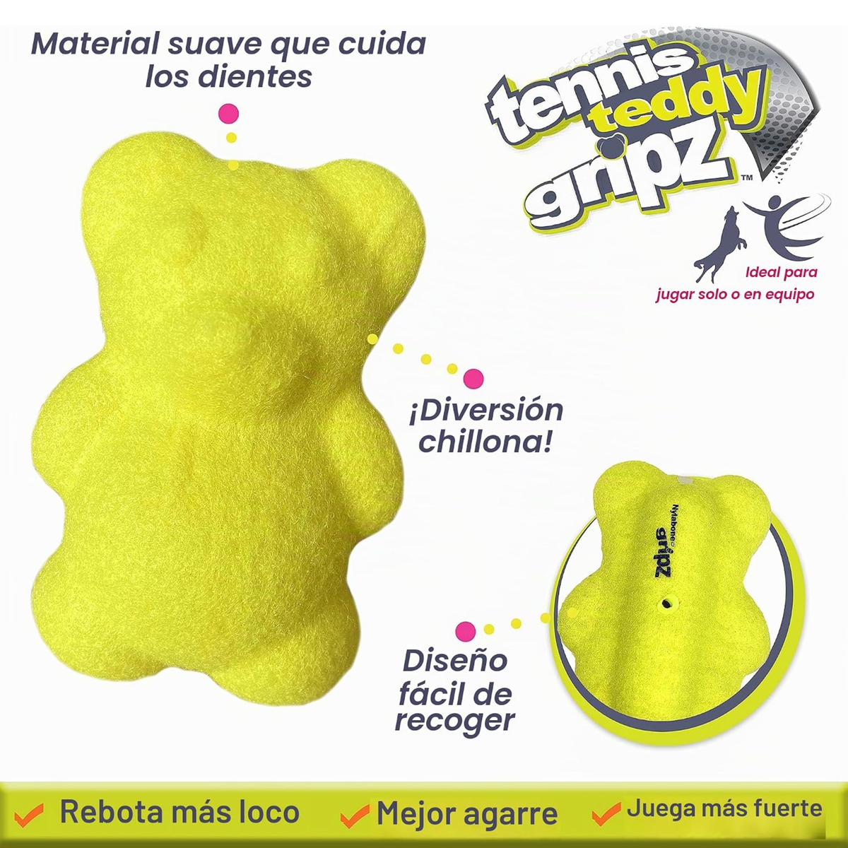 Nylabone Juguete Power Play Teddy Bear, para perro