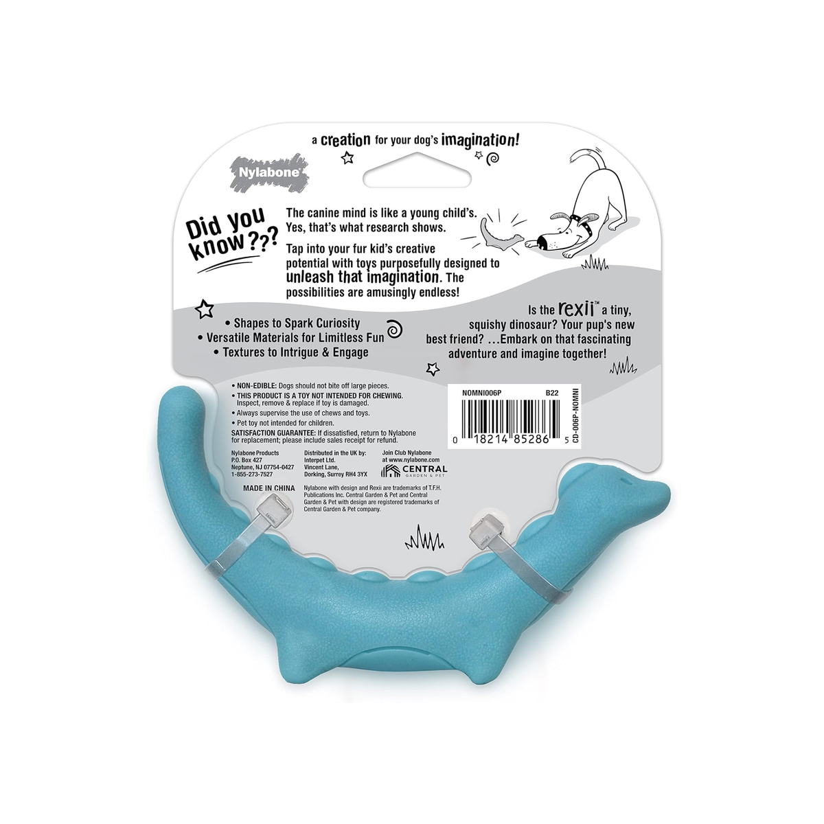 Nylabone Juguete Creative Play Rexii Azul, para perro