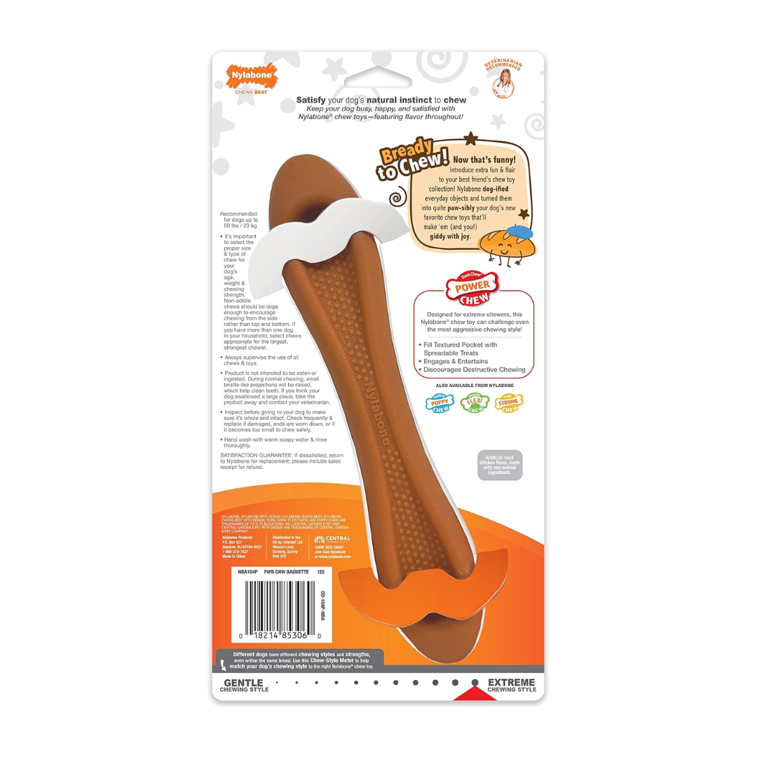 Nylabone Juguete Dura Chew Baguette Pollo