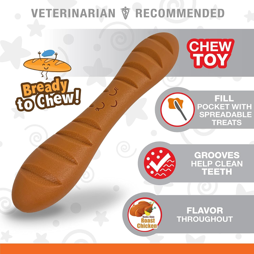Nylabone Juguete Dura Chew Baguette Pollo