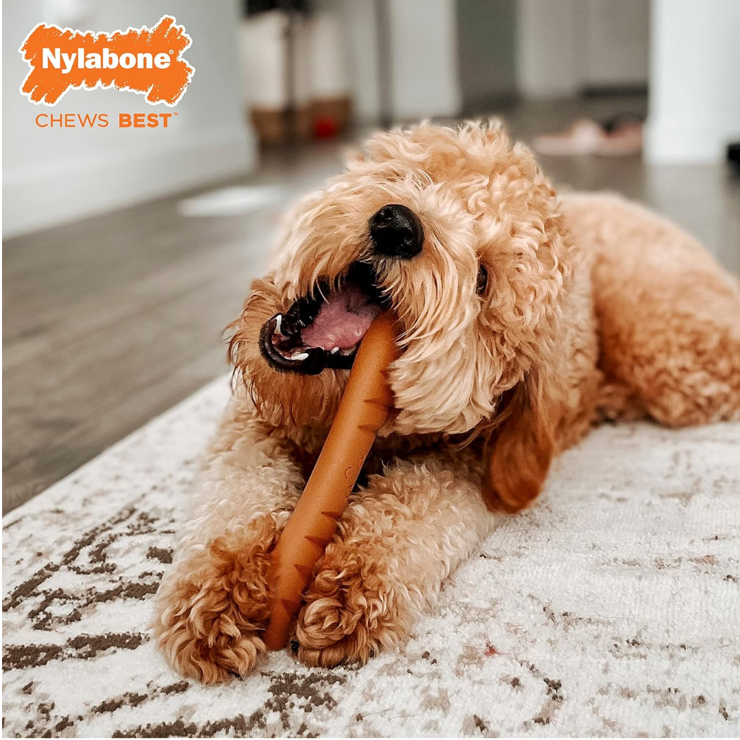 Nylabone Juguete Dura Chew Baguette Pollo