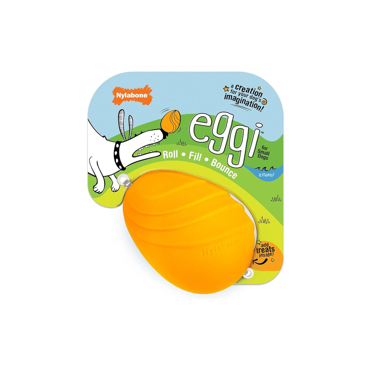 Nylabone juguete Creative Play Eggi Naranja, para perros