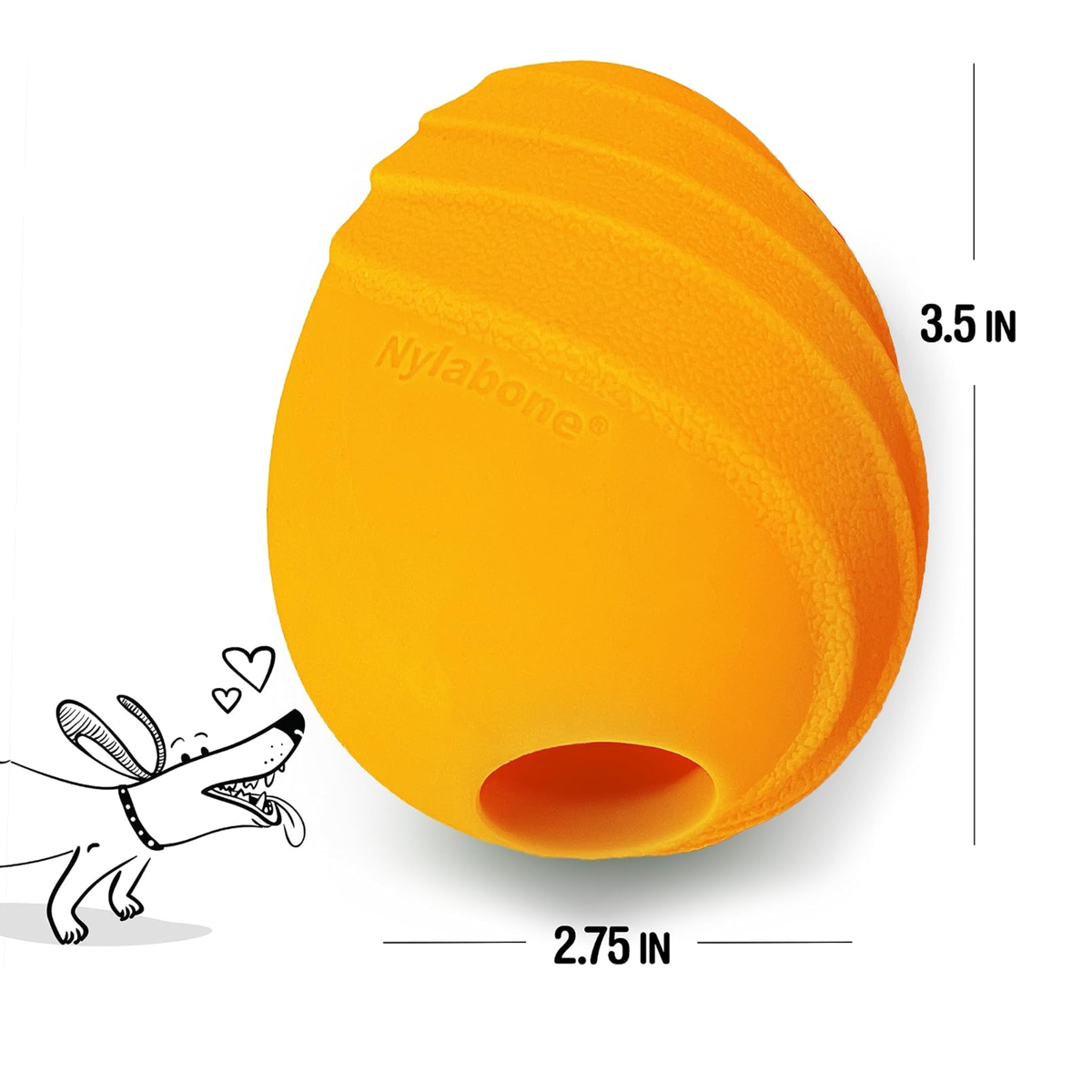 Nylabone juguete Creative Play Eggi Naranja, para perros