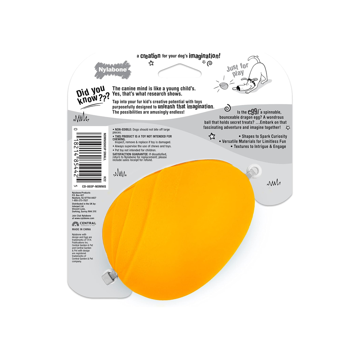 Nylabone juguete Creative Play Eggi Naranja, para perros