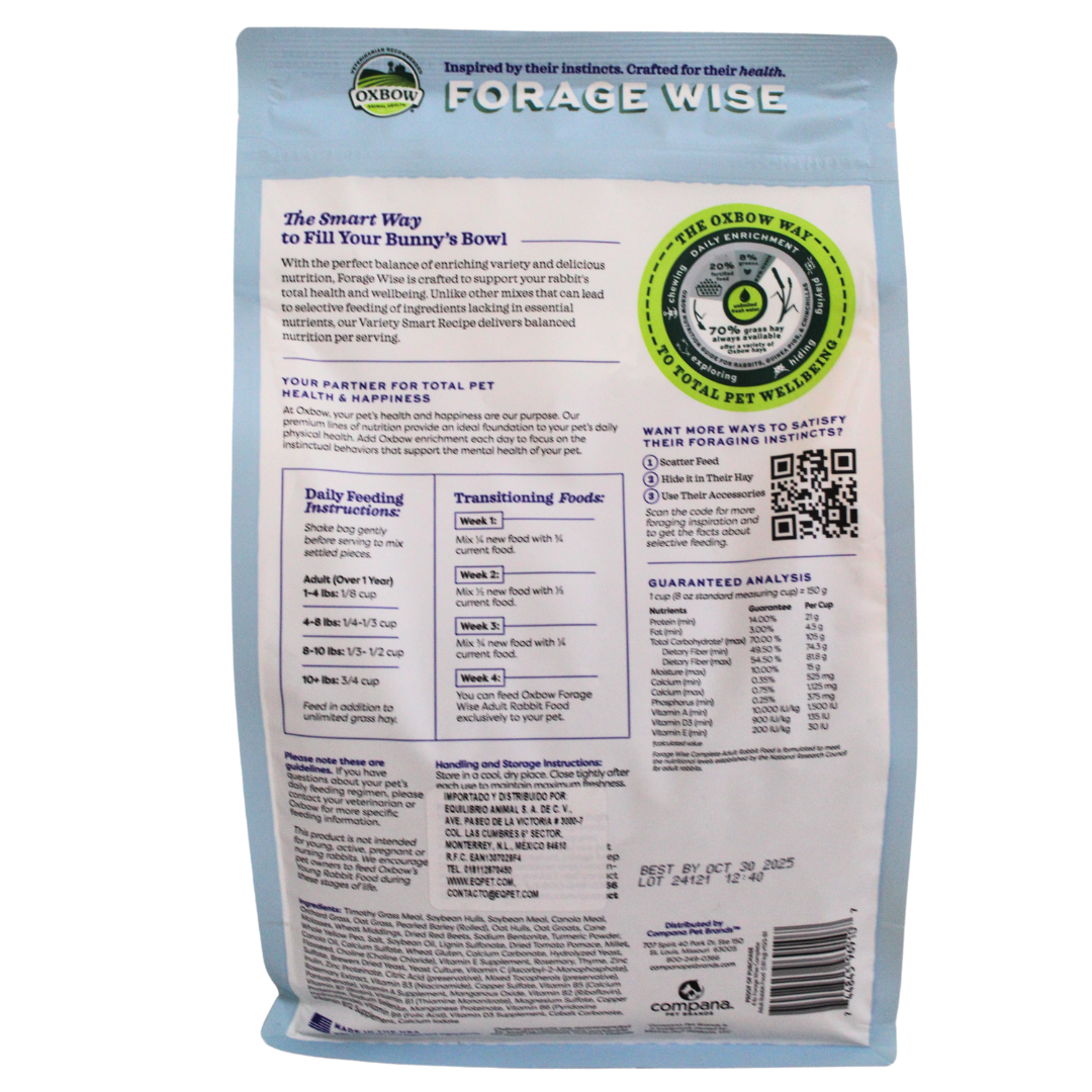 Oxbow Forage Wise Alimento para Conejo