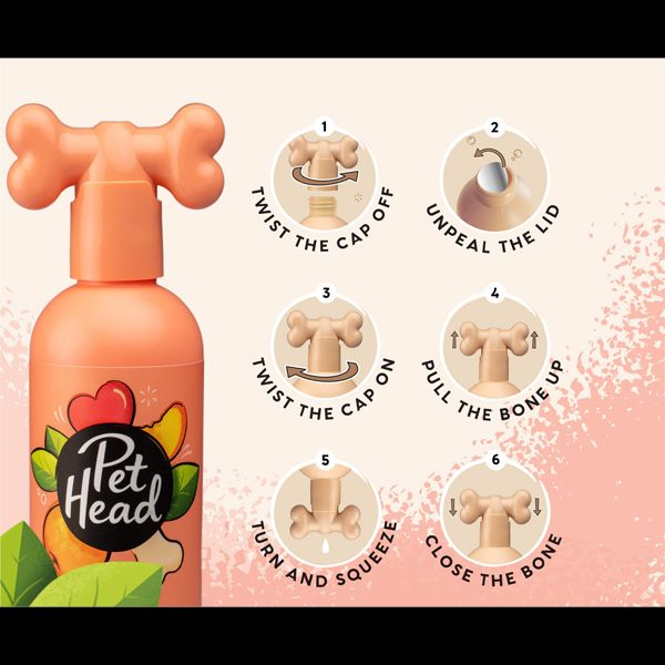 Pet Head Shampoo 2 en 1 Quick Fix Durazno