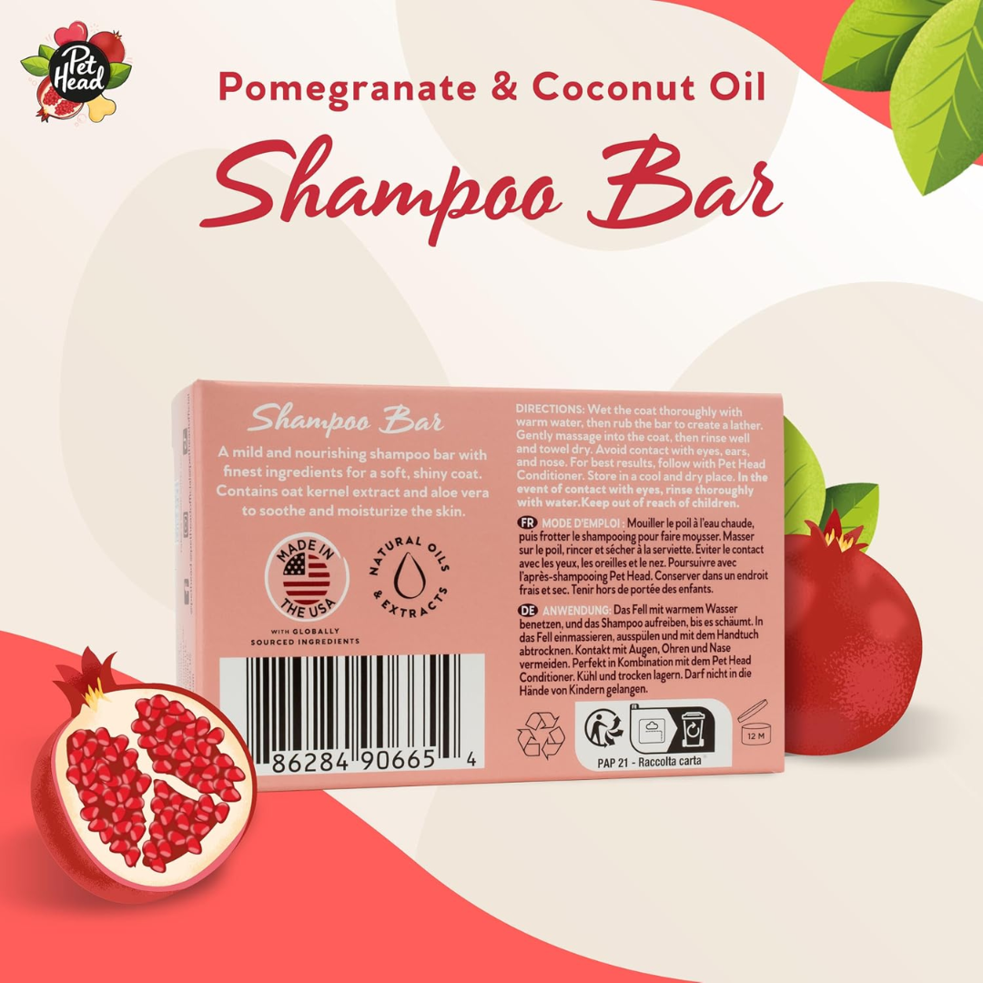 Pet Head Shampoo en Barra Granada y Aceite de Coco