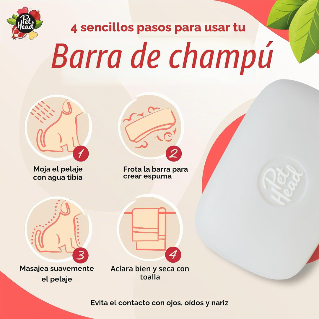 Pet Head Shampoo en Barra Granada y Aceite de Coco