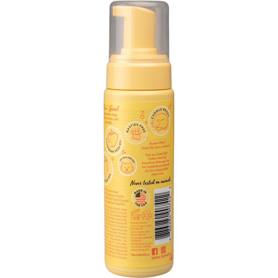 Pet Head Espuma Shampoo sin Enjuague para Gato