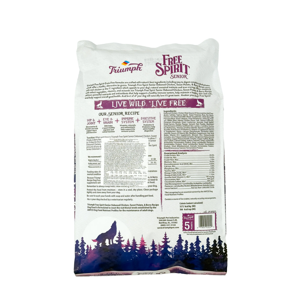 Triumph Free Spirit Perro Senior Receta de Pollo