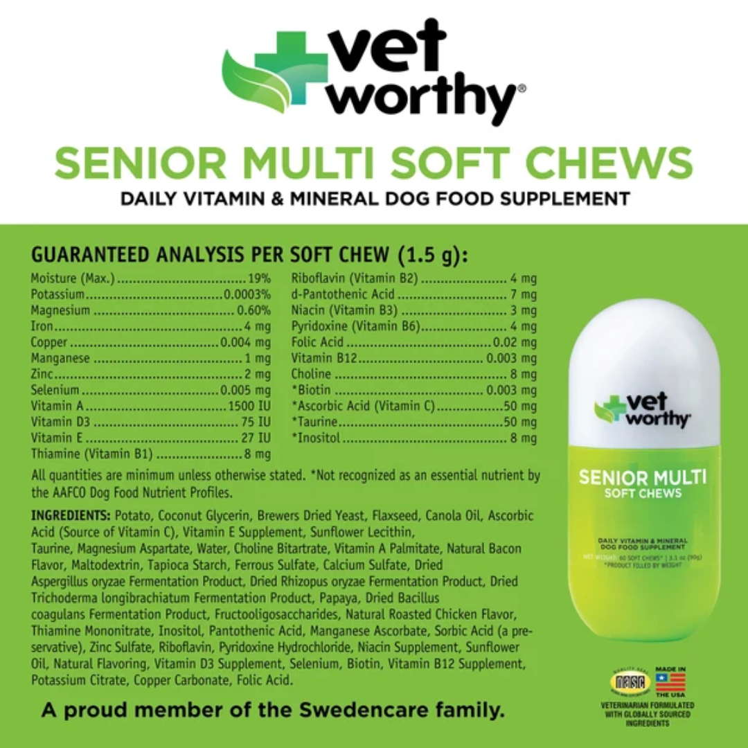 Vet Worthy Suplementos Multivitamínicos para Perros Senior