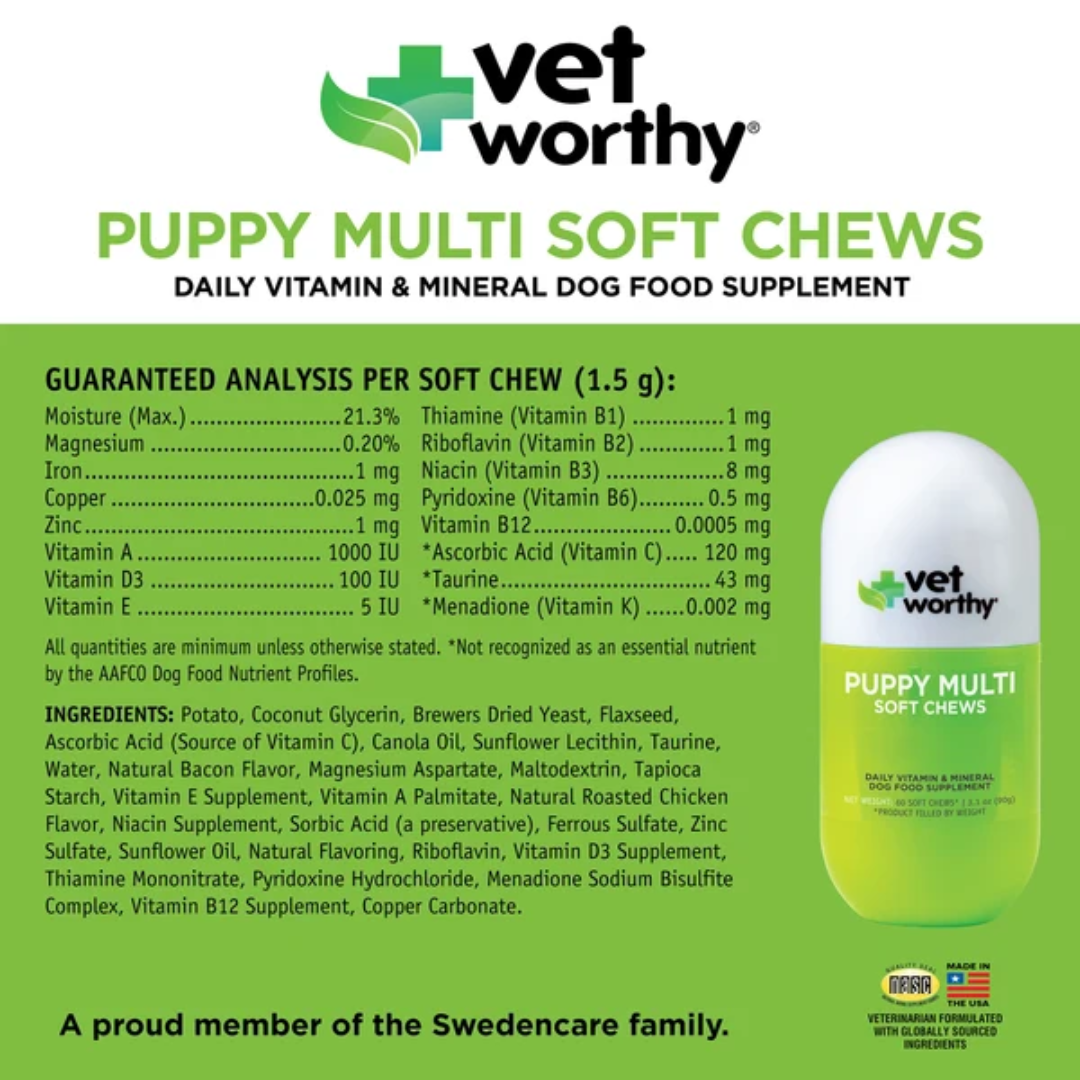 Vet worthy Suplementos Multivitamínicos para Cachorros