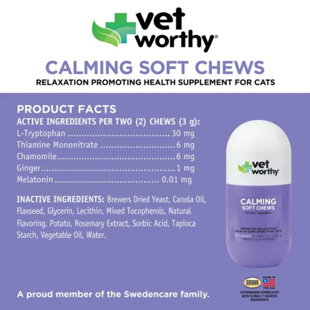 Vet Worthy Suplementos Masticables Calmante para Gatos