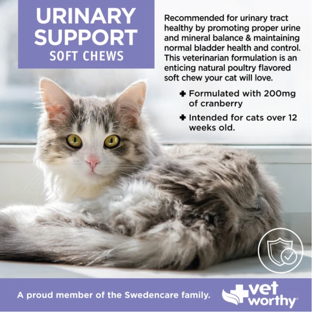 Vet worthy Suplementos Masticables Apoyo Urinario para Gatos
