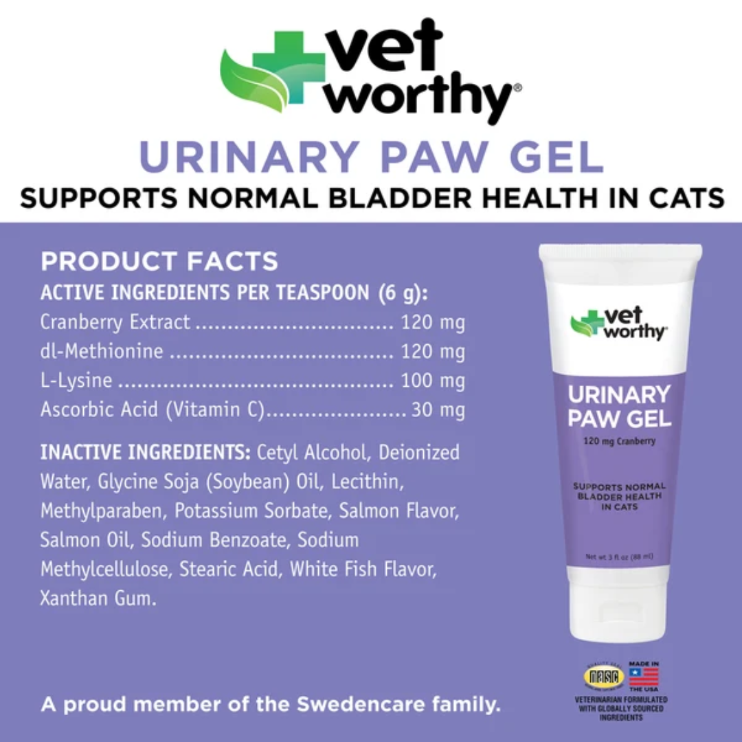 Vet Worthy Suplemento Gel para Patas Salud Urinaria para Gato